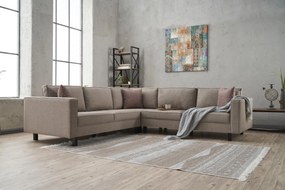 Γωνιακός Καναπές Κρέμα KALE LINEN 258x258x83