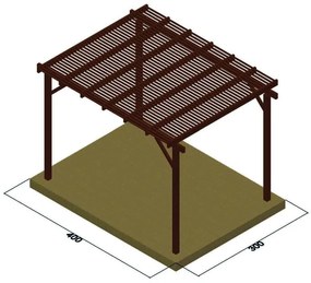 Πέργκολα με περσίδες 5,8εκ. 400 x 400εκ