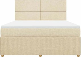 vidaXL Κρεβάτι Boxspring με Στρώμα Κρεμ 180x200 εκ. Υφασμάτινο