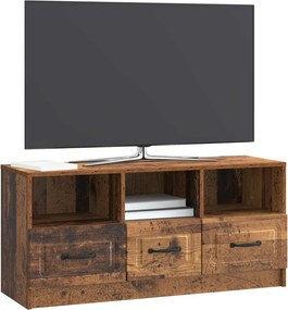 VidaXL Ντουλάπι TV με συρτάρι Παλαιωμένο ξύλο 102 x 34,5 x 47 εκ