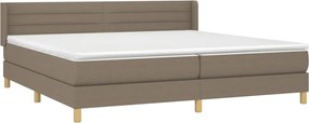 vidaXL Κρεβάτι Boxspring με Στρώμα Taupe 200x200 εκ. Υφασμάτινο