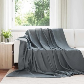 vidaXL Κουβέρτα Σκούρο Γκρι 240 x 220 cm Μαλλί
