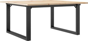 vidaXL Τραπεζάκι Σαλονιού Πλαίσιο Ο 80x80x45εκ Μασίφ Πεύκο/Ατσάλι