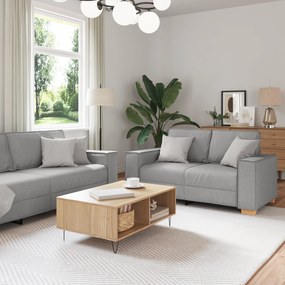 vidaXL Σετ Καναπέ 3 Τεμαχίων με Μαξιλάρια σε Ανοιχτό Γκρι Υλικό