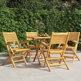 Καρέκλες Κήπου Πτυσσόμενες 4 τεμ. 55x62x90 εκ. Μασίφ Ξύλο Teak