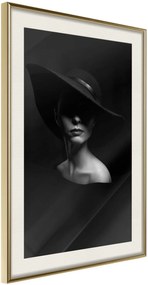 Αφίσα - Woman in a Hat - 20x30 - Χρυσό - Με πασπαρτού