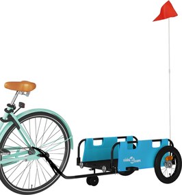 vidaXL Τρέιλερ Ποδηλάτου Μπλε Ύφασμα Oxford/Σίδηρος