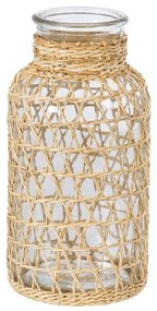 Βάζο Mandy 35630 Φ8,5x17,5cm Natural GloboStar Γυαλί,Bamboo