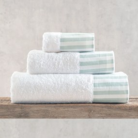 Πετσέτες Μπάνιου (Σετ 2τμχ) Rythmos Eloise 500gsm Λευκό,Βεραμάν