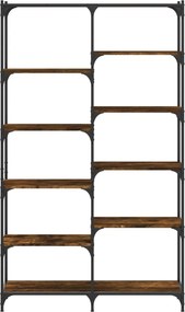 vidaXL Βιβλιοθήκη Καπνιστή Δρυς 100x32x170 εκ. Επεξεργ. Ξύλο / Σίδηρος