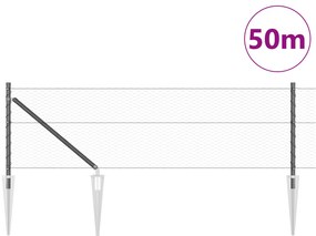 vidaXL Εξαγωνικός Φράκτης Γκρι 0,6x50 μ Χάλυβας
