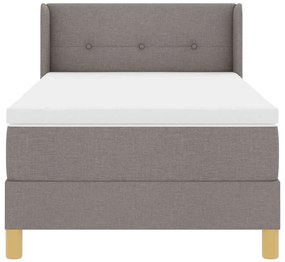 vidaXL Κρεβάτι με Ελατήρια με στρώμα Taupe 90 x 190 cm ύφασμα