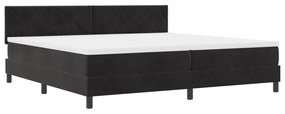 vidaXL Box Spring Bed με Στρώμα Μαύρο 200x200 εκ Βελούδο