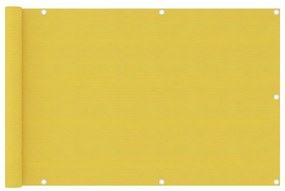 vidaXL Διαχωριστικό Βεράντας Κίτρινο 90 x 400 εκ. από HDPE