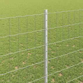 vidaXL Περίφραξη Euro με Στήλη 10 x 1,5 m Γαλβανισμένος Χάλυβας Ασημί