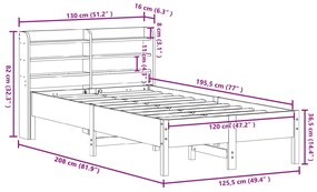 ΣΚΕΛΕΤΟΣ ΚΡΕΒΑΤΙΟΥ ΧΩΡΙΣ ΣΤΡΩΜΑ 120X190 ΕΚ ΜΑΣΙΦ ΞΥΛΟ ΠΕΥΚΟΥ 3306906