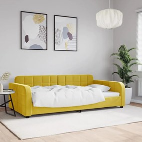 vidaXL Καναπές Κρεβάτι Κίτρινος 100 x 200 εκ. Βελούδινος