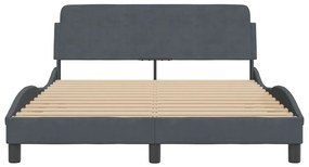 vidaXL Σκελετός Κρεβατιού Χωρίς Στρώμα Γκρι 140x200 εκ. Βελούδινο