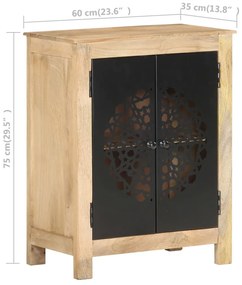 vidaXL Ντουλάπι 60 x 35 x 75 εκ. από Μασίφ Ξύλο Μάνγκο