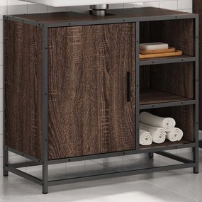 vidaXL ντουλάπι νιπτήρα μπάνιου καφέ δρυς 65x33x60 cm