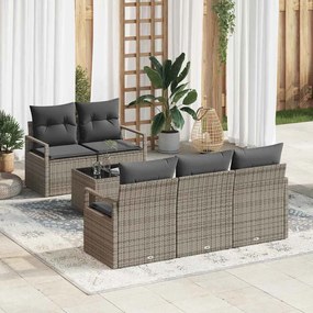 vidaXL Σετ Καναπέ Κήπου με μαξιλάρι 6 pcs Γκρι 55 x 55 x 37 εκ