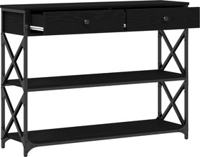 vidaXL Κονσόλα Τραπέζι Μαύρη δρυς 100 x 28 x 75 εκ