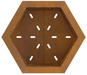 vidaXL Ατμός Εστία Χωρίς Καπνό Εξαγωνική 58x58x51 εκ Χάλυβας Ανθεκτικός στον Καιρό