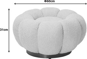 Σκαμπό Nester pakoworld μπουκλέ ύφασμα σε μπεζ απόχρωση Φ60x31εκ