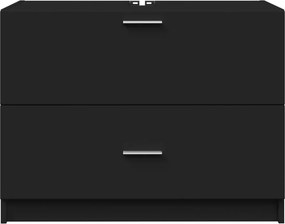 vidaXL Ντουλάπι Νιπτήρα Μαύρο 78x37x59 εκ. Επεξεργασμένο Ξύλο
