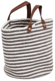 Διακοσμητικό Στρογγυλό Υφασμάτινο Καλάθι Dori FL116 Fylliana Camel - Λευκό 22x22 εκ. 22x22x22 εκ.