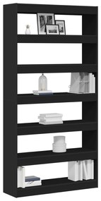 vidaXL Βιβλιοθήκη Μαύρη Επεξεργασμένο ξύλο 100 x 30 x 198 εκ. Βιβλιοθήκη