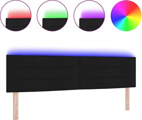 vidaXL LED κεφαλάρι με φώτα λωρίδας LED Μαύρο 180 cm Πολυεστέρας