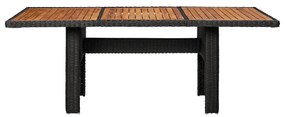 vidaXL Τραπεζαρία Κήπου Μαύρη 200 x 100 x 74 εκ. από Συνθετικό Ρατάν