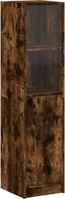 vidaXL Ντουλάπι Καπνιστή Δρυς 35x37x142 εκ. με Γυάλινη Πόρτα