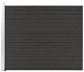 vidaXL Πάνελ Περίφραξης Μαύρο 175 x 146 εκ. από WPC