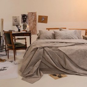 Σεντόνια Yos (Σετ 4τμχ) Beige Melinen Queen Size 235x270cm 100% Βαμβάκι