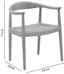 Καρέκλα - Πολυθρόνα Juvan φυσικό rubberwood 64x53x77εκ 64x53x77 εκ.