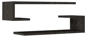 Ραφιέρα τοίχου Eldo σετ 2τεμ μελαμίνη σε μαύρη απόχρωση 60x19.6x15εκ 60x19.6x15 εκ.
