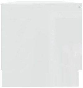 Έπιπλο Τηλεόρασης Γυαλ. Λευκό 80x35x36,5 εκ. Επεξεργασμένο Ξύλο - Λευκό