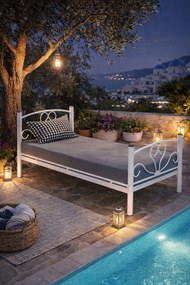 Stewehome Μονό κρεβάτι με λουλουδάτο σχέδιο μοντέρνο -λευκό 120x200 cm