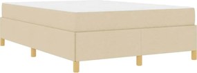 vidaXL Σκελετός Κρεβατιού με στρώμα Κρεμ 140 x 190 cm ύφασμα