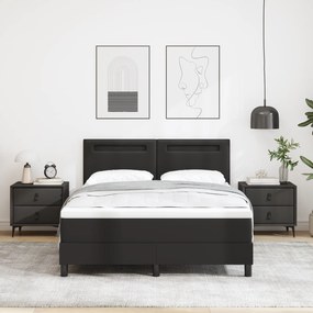 vidaXL Κρεβάτι με Στρώμα Μαύρο 140x190 εκ. από Τεχνόδερμα
