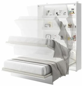 Κρεβάτι - ντουλάπα Concept Pro Lenart AH103, Διπλό, Άσπρο, 180x200, Ινοσανίδες μέσης πυκνότητας, Πλαστικοποιημένη μοριοσανίδα, Τάβλες για Κρεβάτι, 191cm