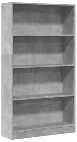vidaXL Βιβλιοθήκη Γκρι Σκυροδέματος 80x24x143 εκ. Επεξεργ. Ξύλο
