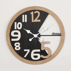 Ρολόι Τοίχου 753-13015 59,5x3x59,5cm Natural-Black Estheti Home Wood,Metal