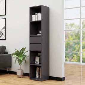 vidaXL Βιβλιοθήκη Γυαλιστερό Γκρι 36 x 30 x 171 εκ. από Μοριοσανίδα