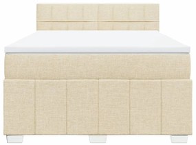 ΚΡΕΒΑΤΙ BOXSPRING ΜΕ ΣΤΡΩΜΑ ΚΡΕΜ 140X200 ΕΚ. ΥΦΑΣΜΑΤΙΝΟ 3289396