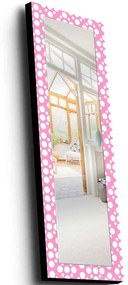 Καθρέπτης Τοίχου 755MER1159 40x120cm Pink-White Wallity Ξύλο,Ύφασμα