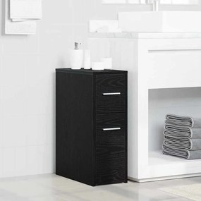 vidaXL Λεπτός ντουλάπι μπάνιου Μαύρη δρυς 22 x 44 x 61.5 εκ
