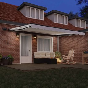vidaXL Αναδιπλούμενη τέντα Λευκό 450 x 350 εκ Ύφασμα και αλουμίνιο